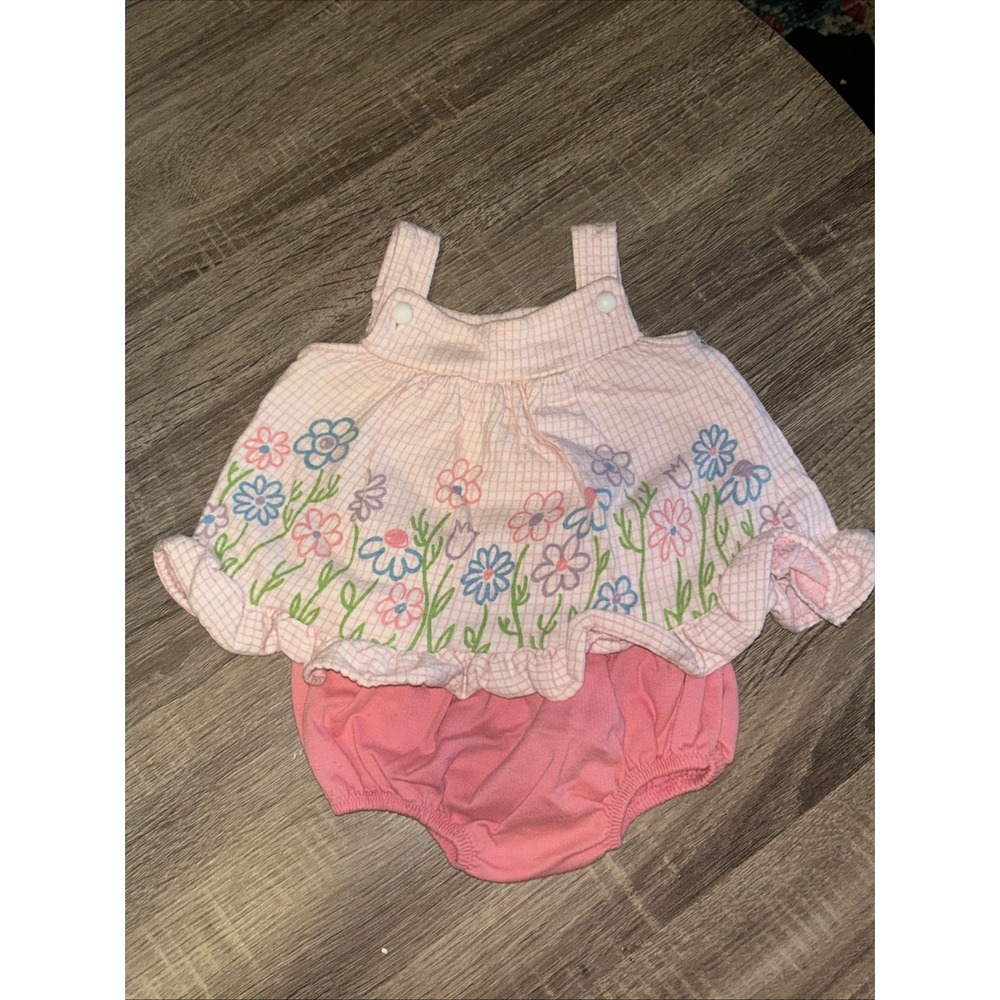 Vintage Carters Pink Shirt/short Set 18 Months Pink Flowers